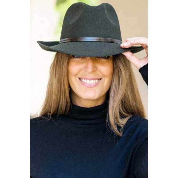 Travaux En Cours Fedora In Loden Woman Wool Hat NWOT Size 58 FRANCE - Picture 1 of 5